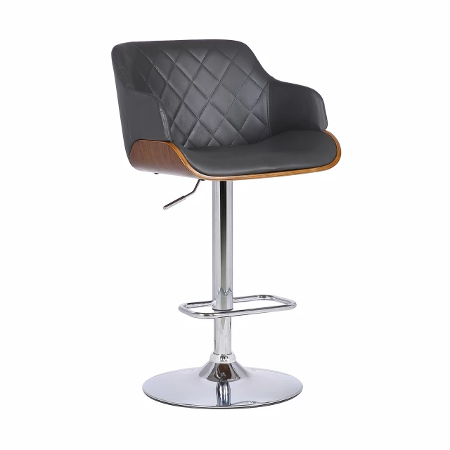 Low back adjustable height bar chair with armrests and glass flooring in art style