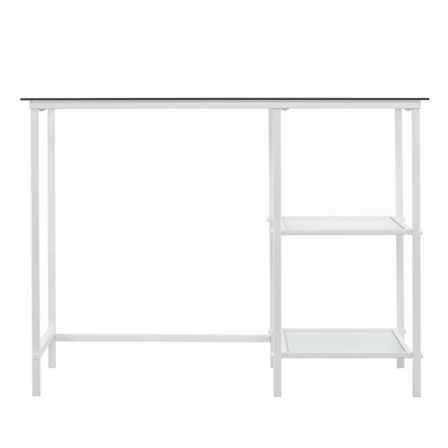 metal glass student desk with transparent glass top and metal frame