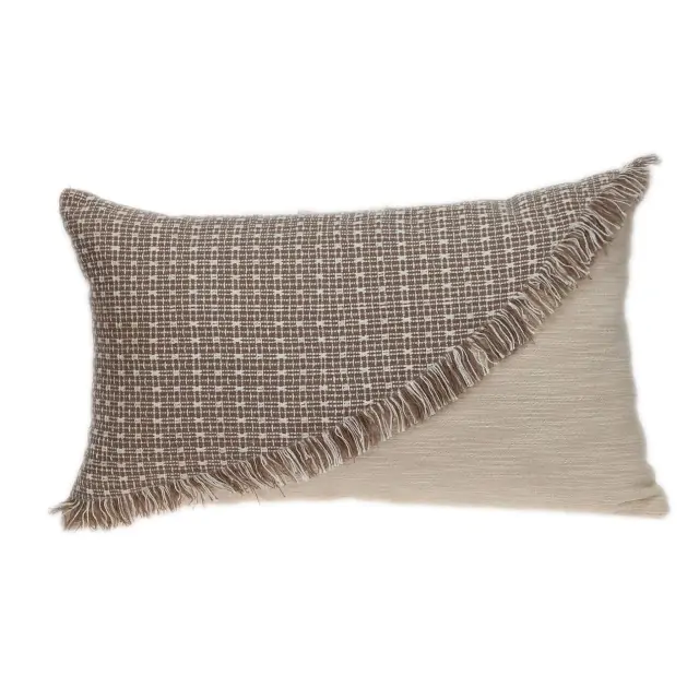 Sandy Beige Textured Throw Pillow Sandy Beige Textured Throw Pillow