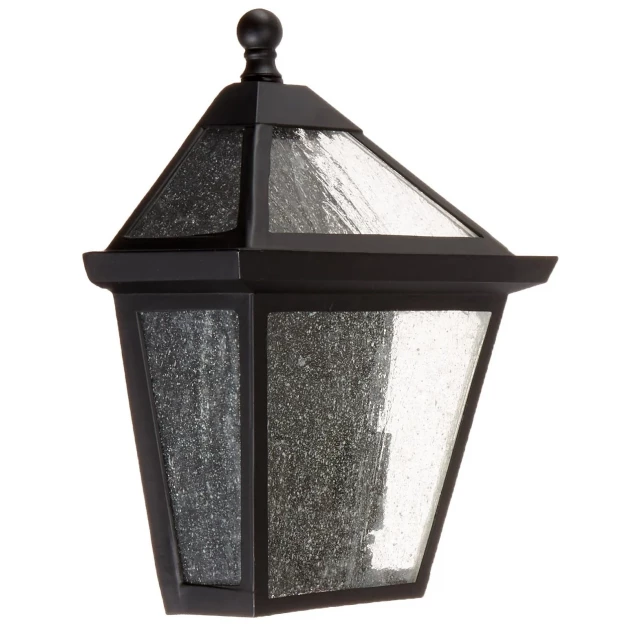 light matte black lantern wall light with metal rectangular and triangular design