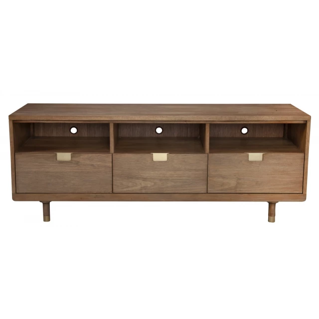 Stylish Sand TV Console with Shelving and Chest of Drawers Design in Furniture Cabinetry
