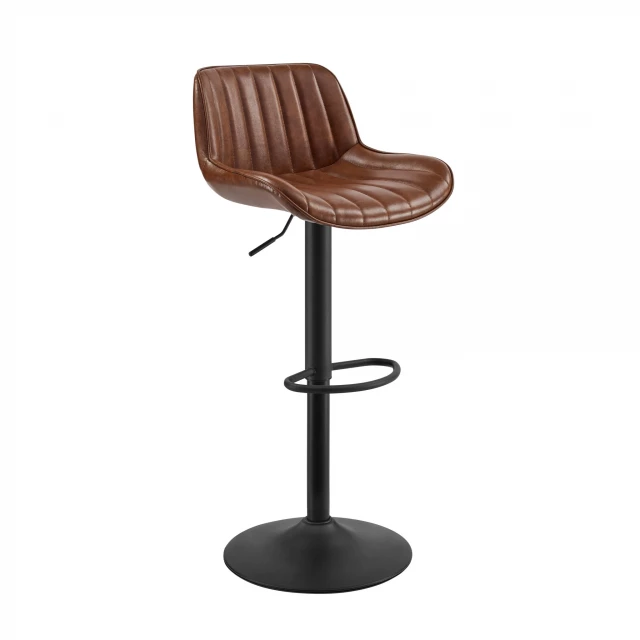 Low back adjustable height bar chairs with wood flooring and hardwood pattern