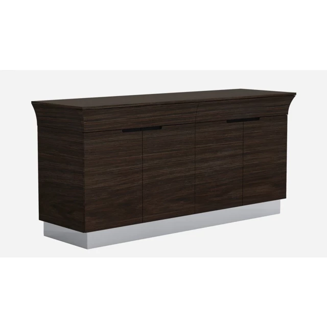 Brown drawer buffet table with four doors wood rectangle chest of drawers