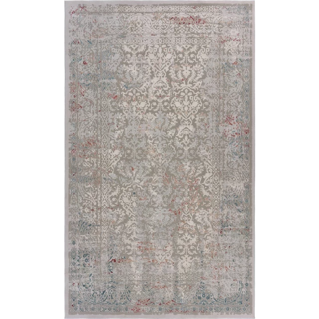 abstract distressed stain resistant area rug with beige pattern