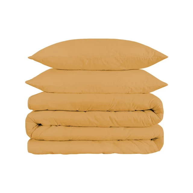 Blend thread count washable duvet cover with peach tints and wood texture design