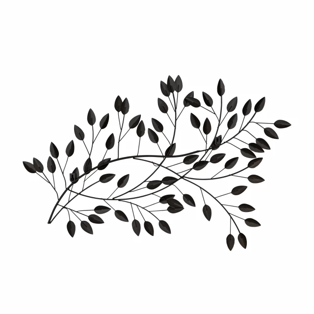 beige gold metal leaves wall decor tree branch plant