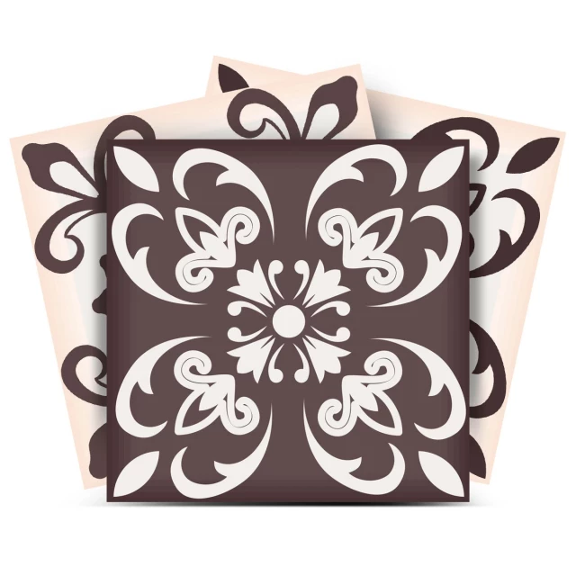white mosaic peel stick removable tiles with rectangular pattern and ornamental motif