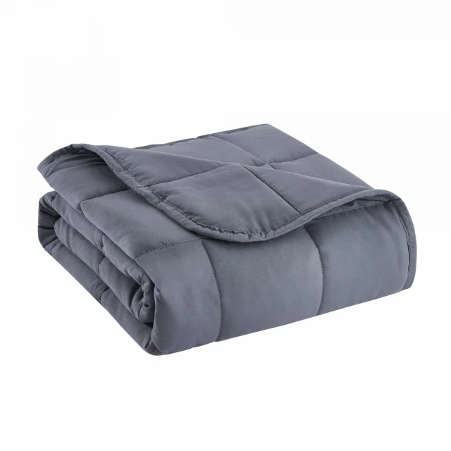 Grey travel weight microfiber throw blanket in rectangle shape with comfort and fashion accessory features