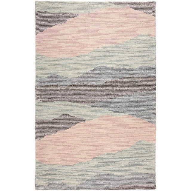 wool abstract tufted handmade area rug beige rectangle textile art