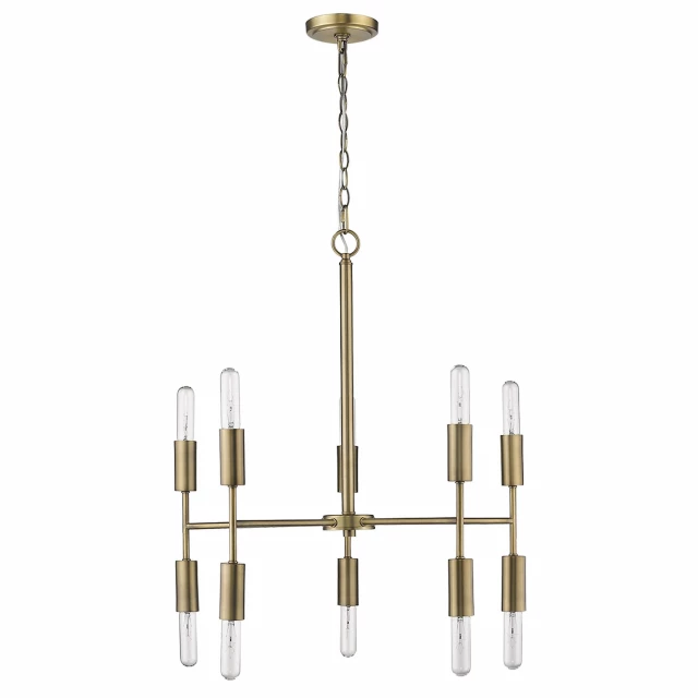 perret light aged brass chandelier elegant light fixture