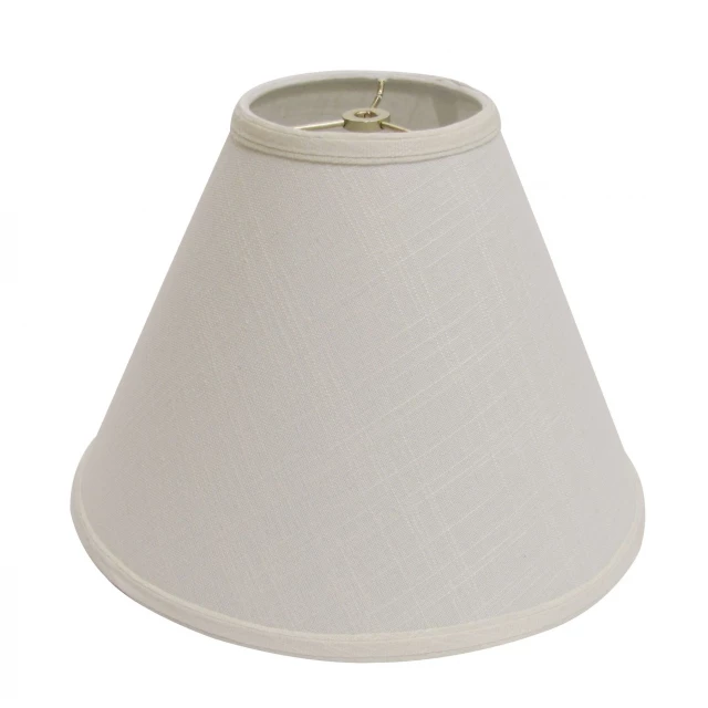 Off White Deep Cone Linen Lampshade with Metal Circle Ceiling Fixture