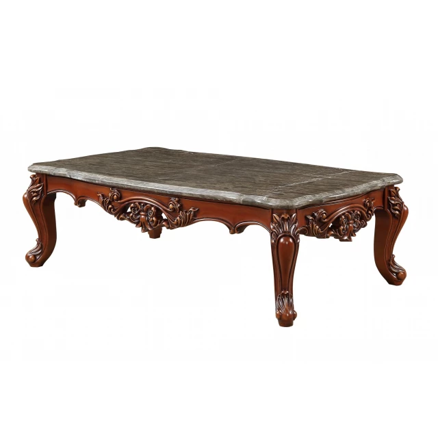 Marble walnut wood coffee table with rectangle wood stain finish for outdoor and indoor decor