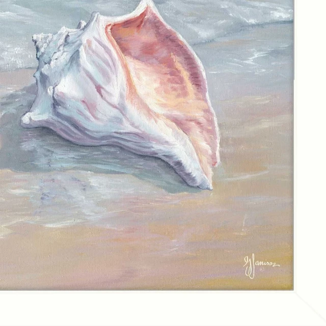 Whelk white framed print wall art featuring abstract paint strokes and visual arts elements