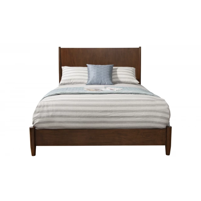 Brown solid manufactured wood king-size bed