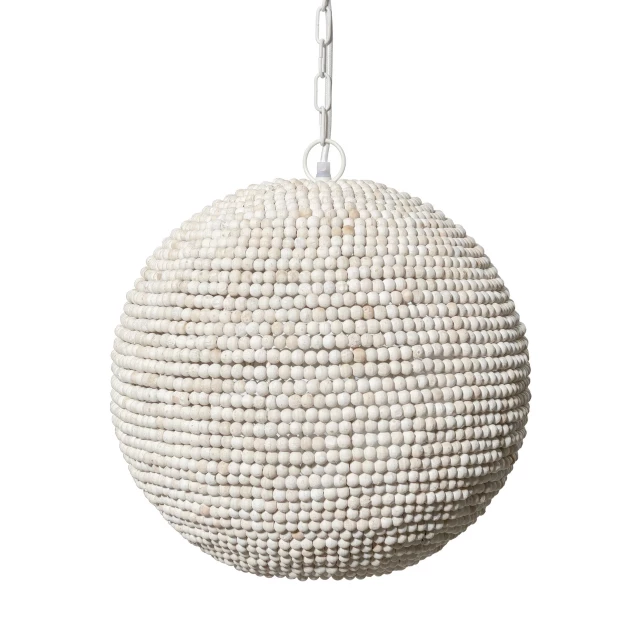 whitewash beaded ball hanging light holiday ornament Christmas decoration