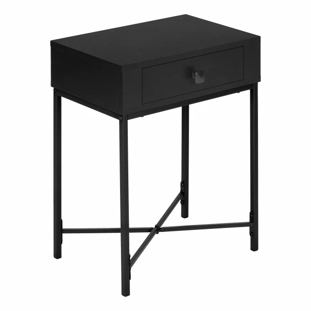 Black end table with drawer for modern home furniture decor