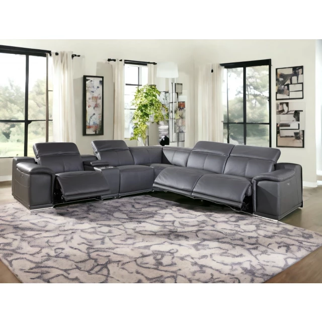 U shaped six corner sectional console in a cozy room with couch window and houseplants