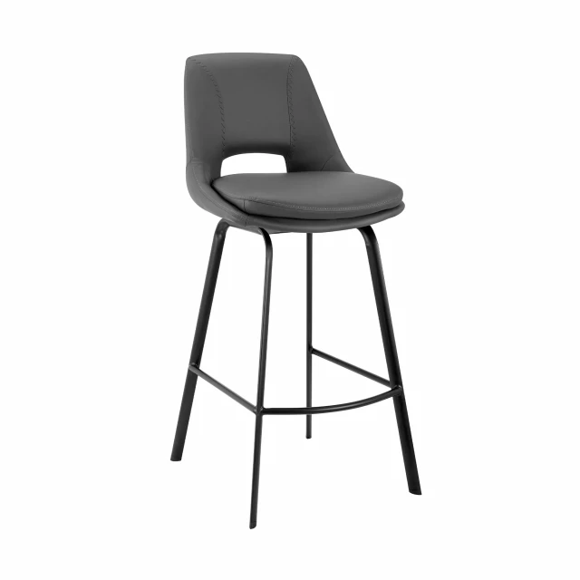 Low back counter height bar chair in wood and plastic with comfortable rectangle seat