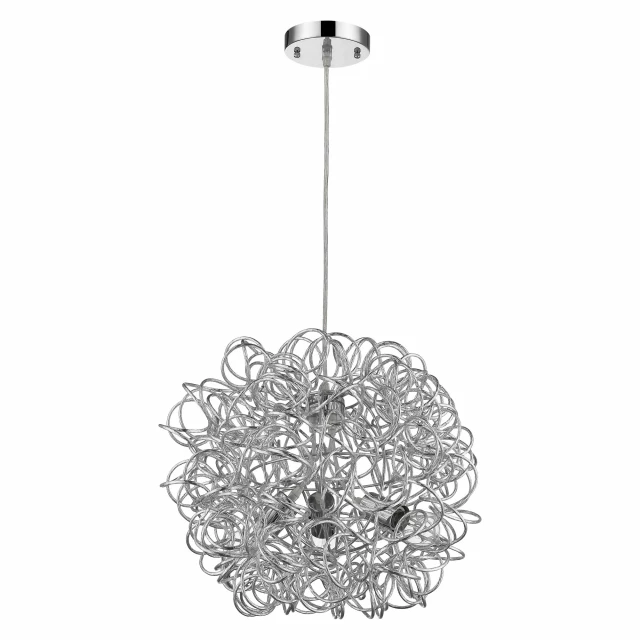 pendant faceted chrome aluminum wire shade with artistic pattern and fashion accessory design