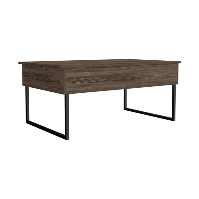 Manufactured wood rectangular lift coffee table with hardwood plank design in furniture category