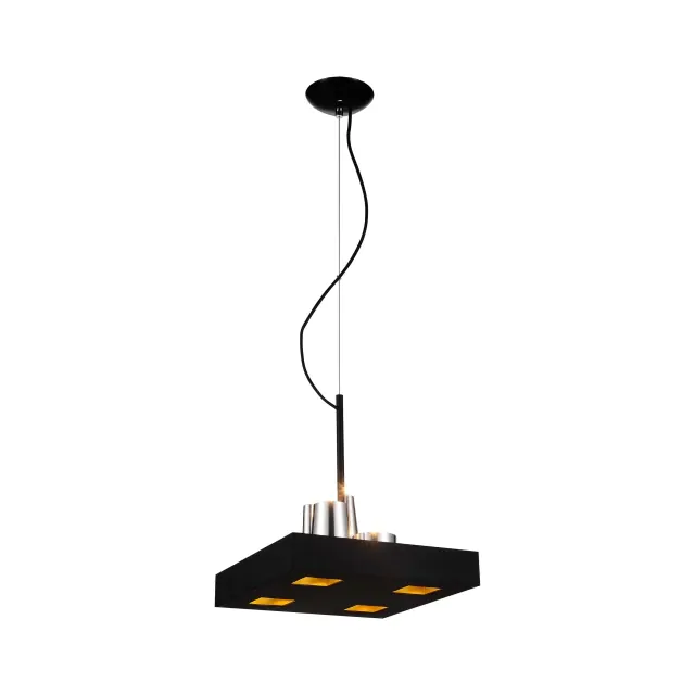 14 X 14 X 59 Black Stainless Steel Pendant Lamp