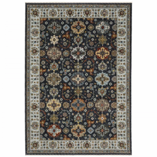 loom stain resistant area rug with beige and brown pattern and fringe