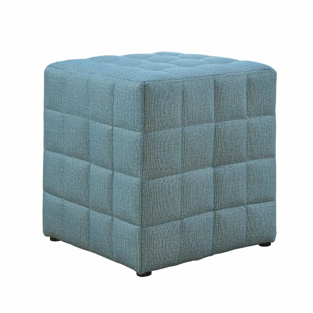 linen black tufted checkered cube ottoman with comfortable rectangle design suitable for home decor