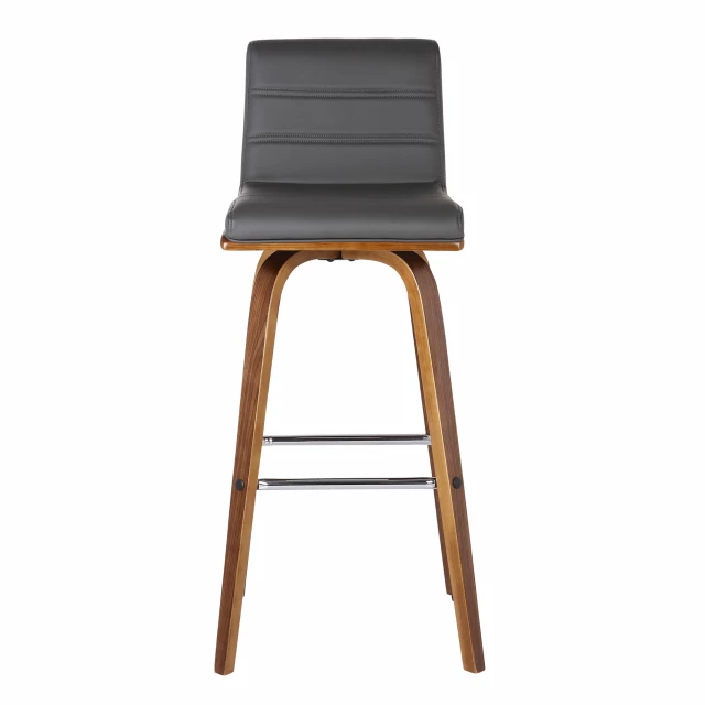 Low back bar height chair in wood and metal with peach plywood finish