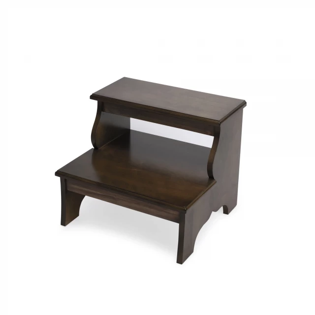 Brown manufactured wood backless bar chair with hardwood and wood stain finish