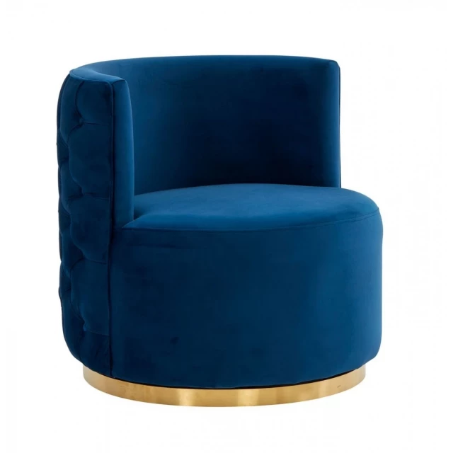 Stylish blue velvet gold steel chair with comfortable leather seating and fashionable design