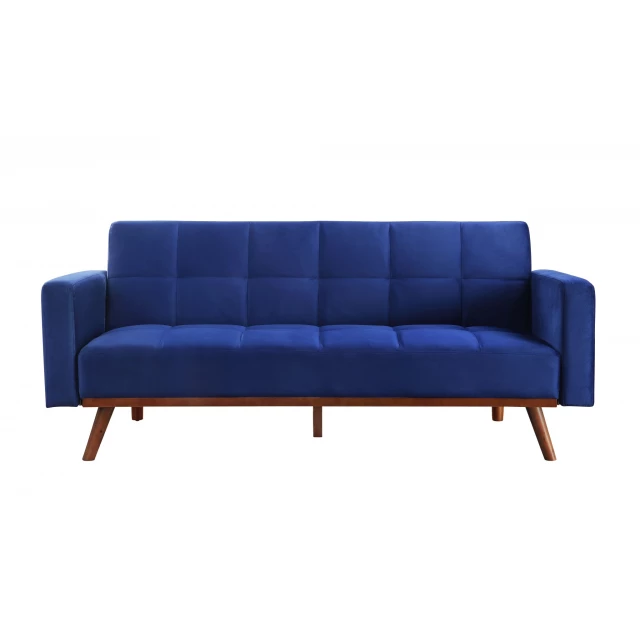 Blue velvet natural sleeper sofa with comfortable studio couch design and outdoor furniture functionality