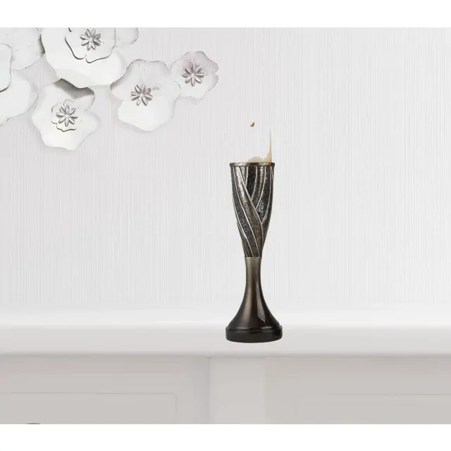 Set Of Two Brown and Bronze Pillar Tabletop Pillar Candle Holders Set Of Two Brown and Bronze Pillar Tabletop Pillar Candle Holders