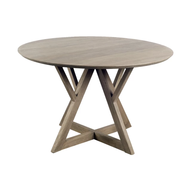 Solid wood table base dining table with tableware on outdoor rectangle wood stained table
