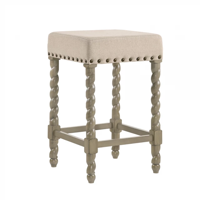 Wood backless counter height bar chair with outdoor furniture style