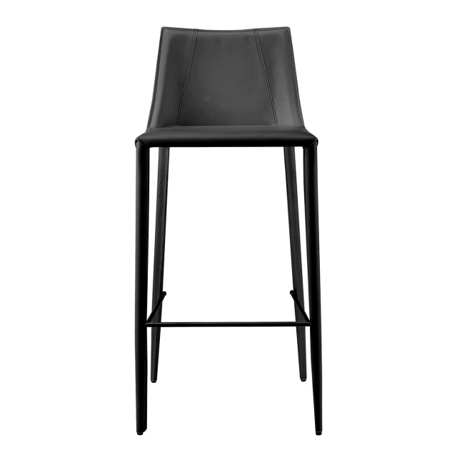 Low back bar height chair with metal frame and artistic pattern design