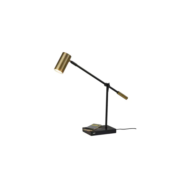 Tech Savvy Black Metal Led Charging Desk Lamp