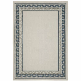 stain resistant indoor outdoor area rug with beige pattern and rectangle symmetry