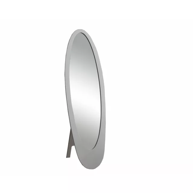 Grey oval frame mirror product image for online shop