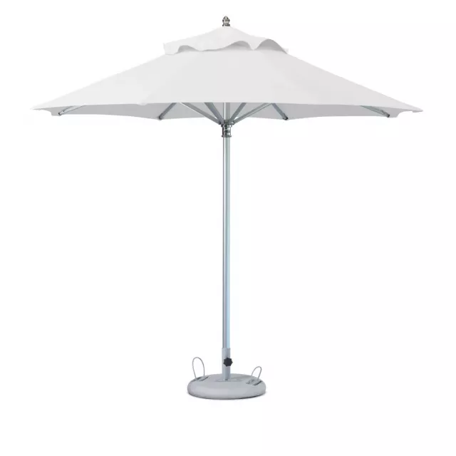 White polyester round market patio umbrella with shade and fashion accessory elements