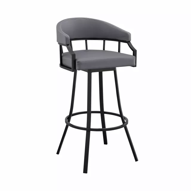 Low back counter height bar chair with armrests and comfortable rectangle seat in furniture setting