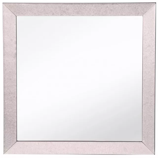 Grey square glass mirror product image showing a silver