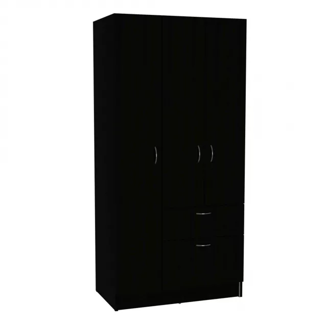Black and white door armoire in minimalist style for home storage solutions