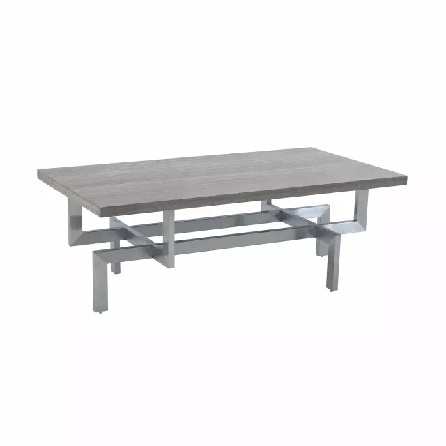Gray silver stainless steel coffee table for modern outdoor furniture design