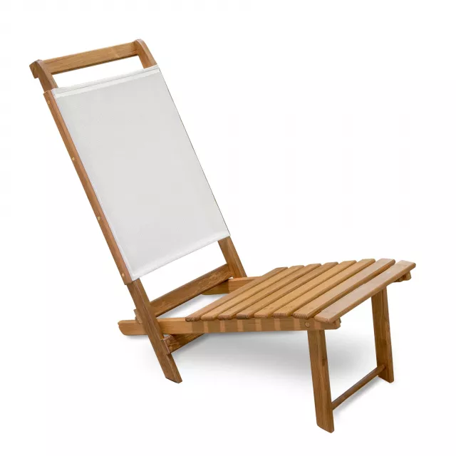 Brown and white solid wood deck chair on sale