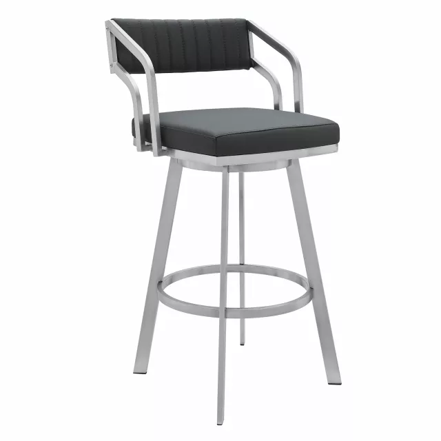 Low back counter height bar chair with metal steel frame and comfortable composite material