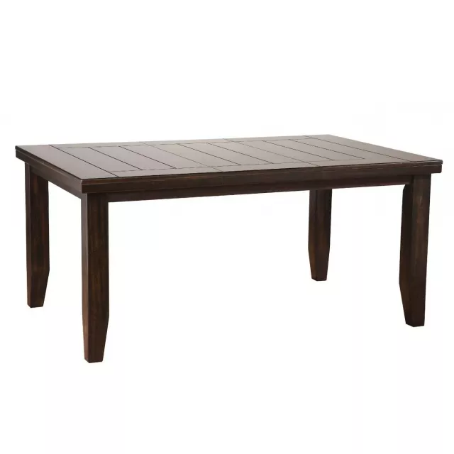 Espresso dining table with wood stain and rectangle outdoor furniture design