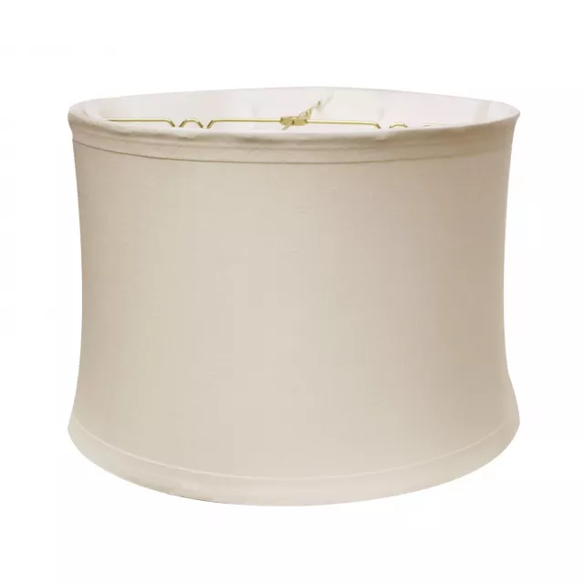 Snow Drum Trimmed Linen Lampshade on Tableware Display