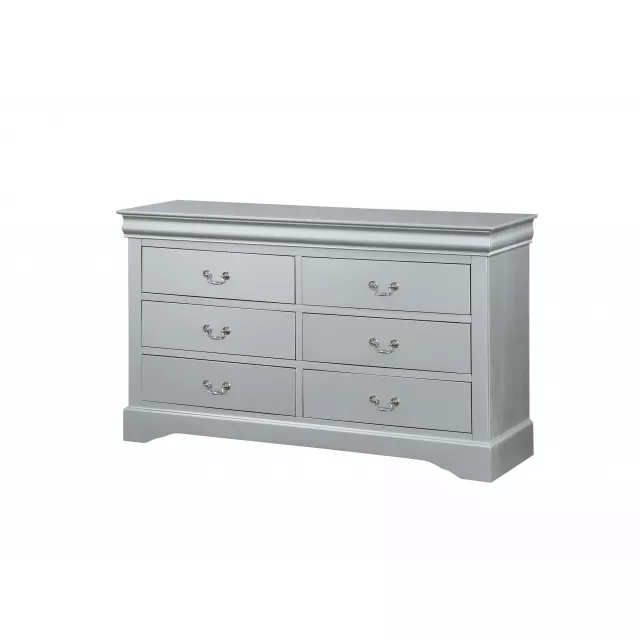 Platinum wood dresser with elegant design and modern finish