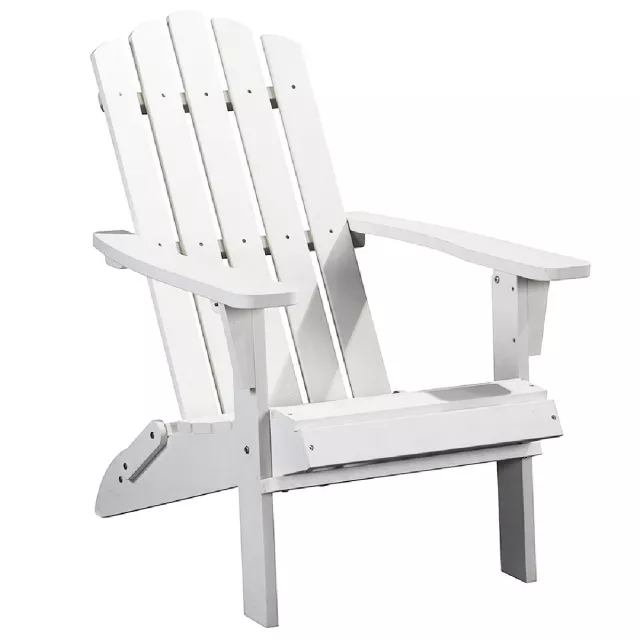 White heavy duty plastic Adirondack chair for outdoor patio seating
