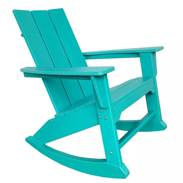 Blue heavy duty plastic rocking chair for outdoor patio